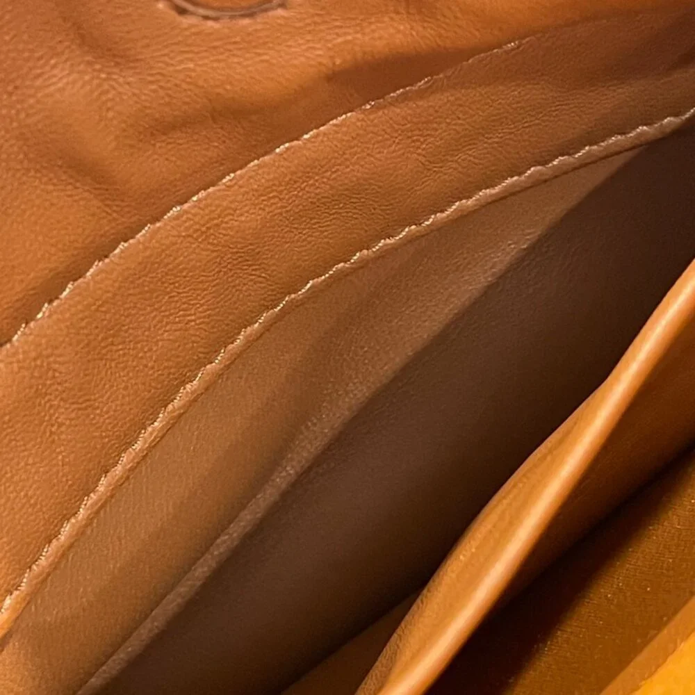 Prada Orange Suede Lock Flap Chain Shoulder Bag (141155)
